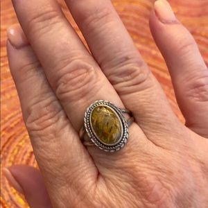 Sterling silver rutilated quartz ring